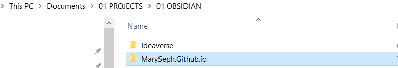 screenshot of s folder named MarySeph.Github.io